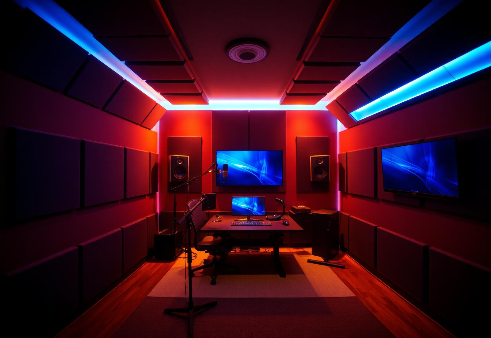Professional home recording studio interior